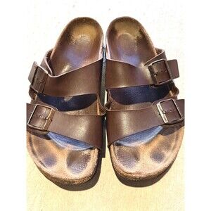 Birkenstock Arizona Brown Leather Sandals Mens 11 EU 44 Cork Footbed